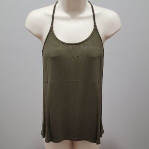 Venus Strappy Back Halter Tank Top - Olive Green Sz XS